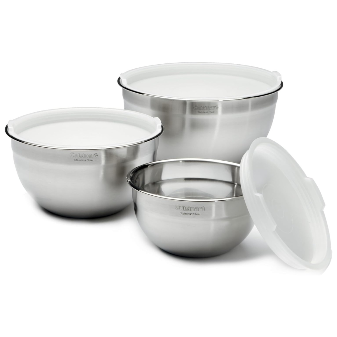 Cuisinart Mixing Bowl Set, Stainless Steel, 3-Piece