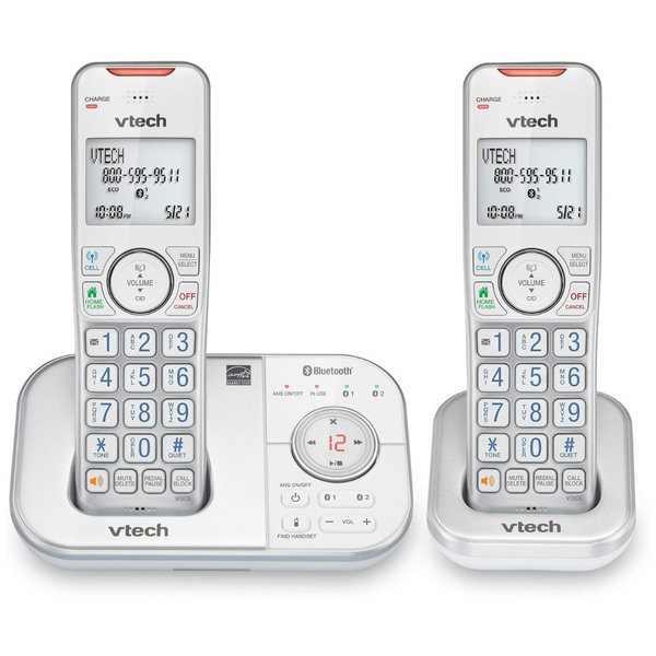 Vtech Dect 6.0 Bluetooth 2 Handset Cordless Phone With Answering Machine, Call Blocking, Caller Id, Intercom And Connect To Cell