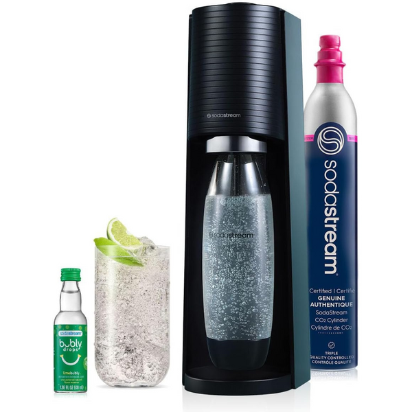 Sodastream Terra Sparkling Water Maker (Black) With Co2, Dws Bottle And Bubly Drop