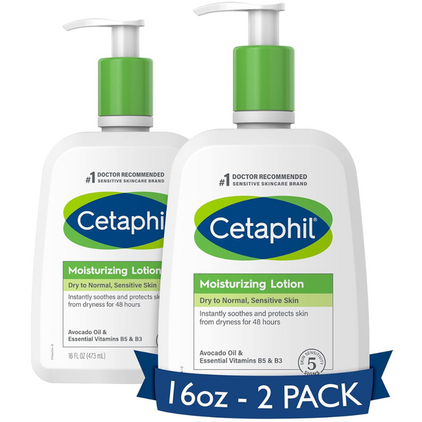 2-Pack 16oz Cetaphil Fragrance Free Face & Body Moisturizer