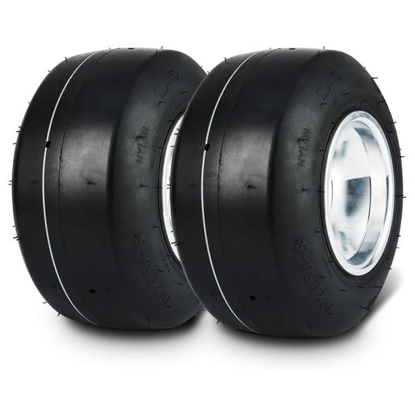 2-Pack Vevor 10x4.5-5'' Go Kart Tires Wheels & Rims With 3 Bolt Holes