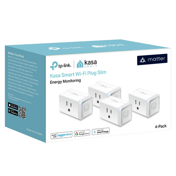 4-Pack Kasa Matter Smart Plug With Energy Monitoring