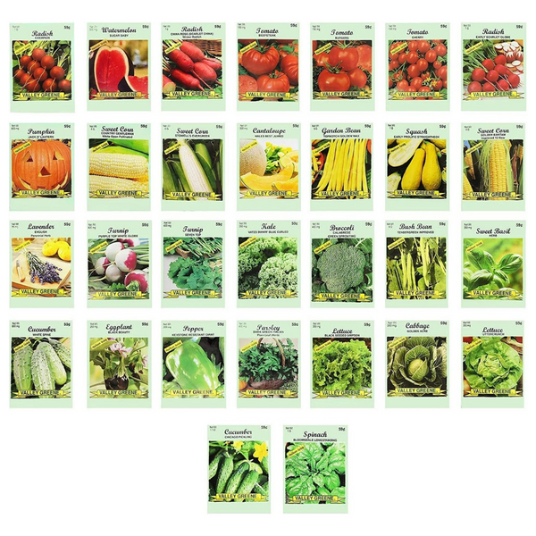 30-Pack Deluxe Valley Greene Heirloom Vegetable Garden Seeds