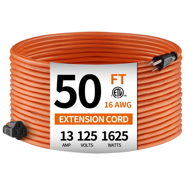 50ft 16awg Indoor/Outdoor 3-Prong Extension Cable Cord