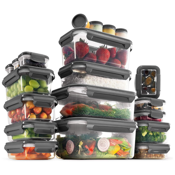 40-Piece Airtight Bpa-Free Durable Plastic Food-Containers Set With Lids