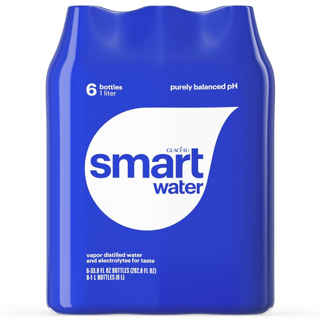 6-Pack Of Smartwater Vapor Distilled Premium Drinking Water, 33.8 Fl Oz