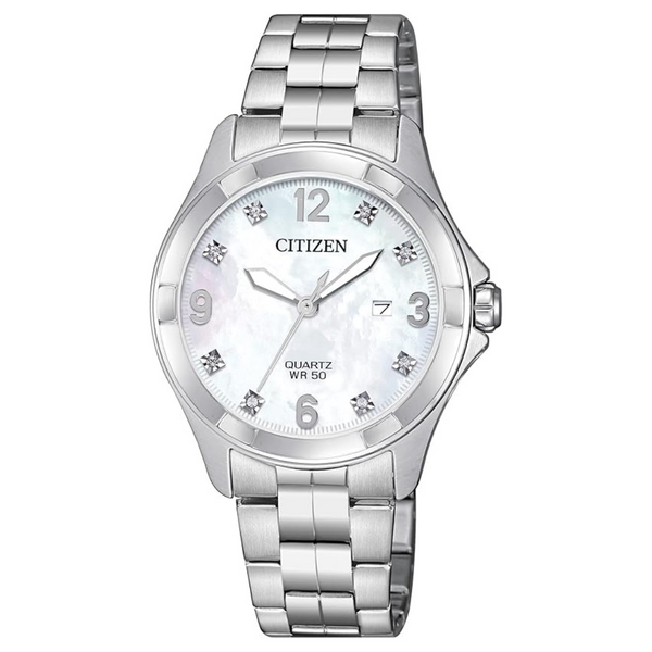 Citizen Women's Quartz Stainless Steel Crystal Silver-Tone Watch