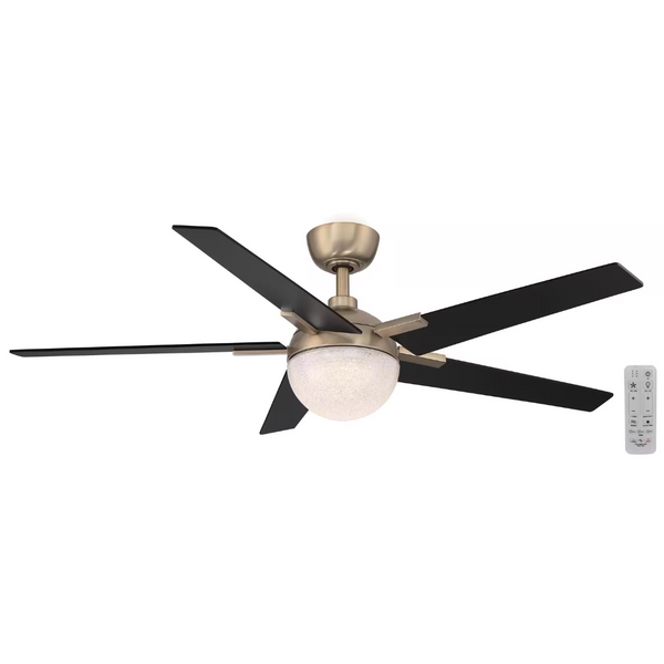 52" Hampton Bay Esala Indoor Ceiling Fan With Led Light & Remote