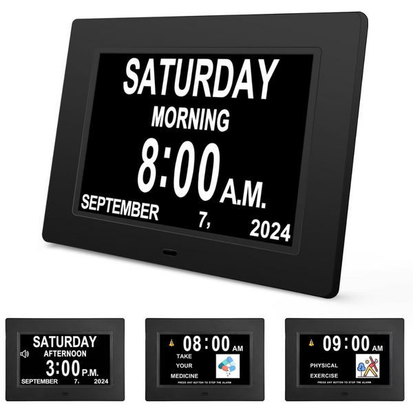 Jall 7" Large Screen Digital Calendar Dementia Day Clock