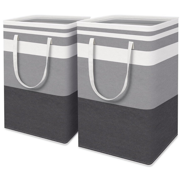 2-Pack Homehacks 75L Large Waterproof Freestanding Laundry Basket