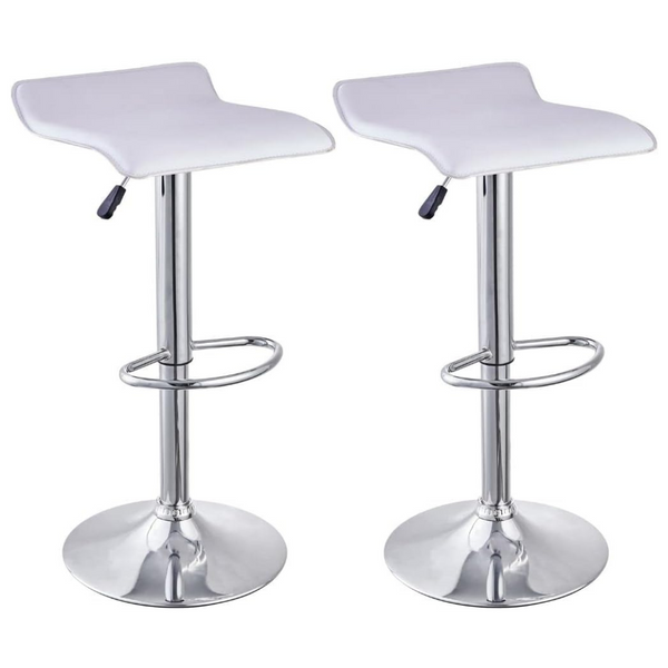 2-Set FurnitureR Height Adjustable 360 Swivel Backless Barstools