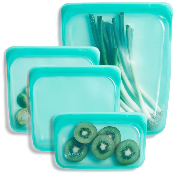 4-Pack Stasher Platinum Silicone Food Grade Reusable Storage Bag