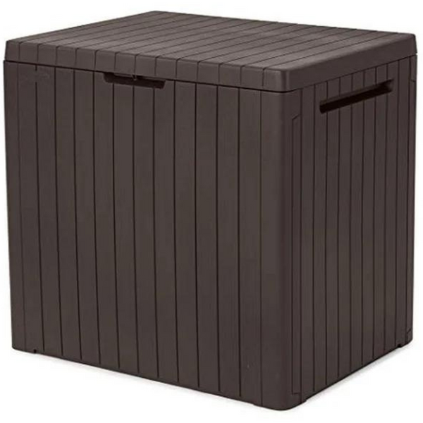 Keter City 30 Gallon Resin Deck Box For Patio Furniture