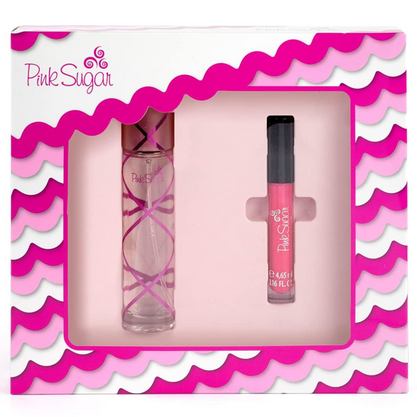 2-Piece Pink Sugar Women's Eau De Toilette Perfume + Lip Gloss Gift Set