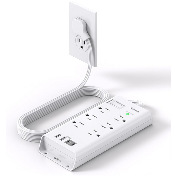 Addtam 6 Outlet 4 Usb Ports Surge Protector Power Strip