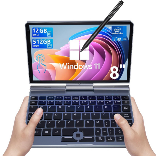 Koosmile p8 HD Touch 8" Mini Laptop (N100 / 12GB RAM / 512GB SSD)