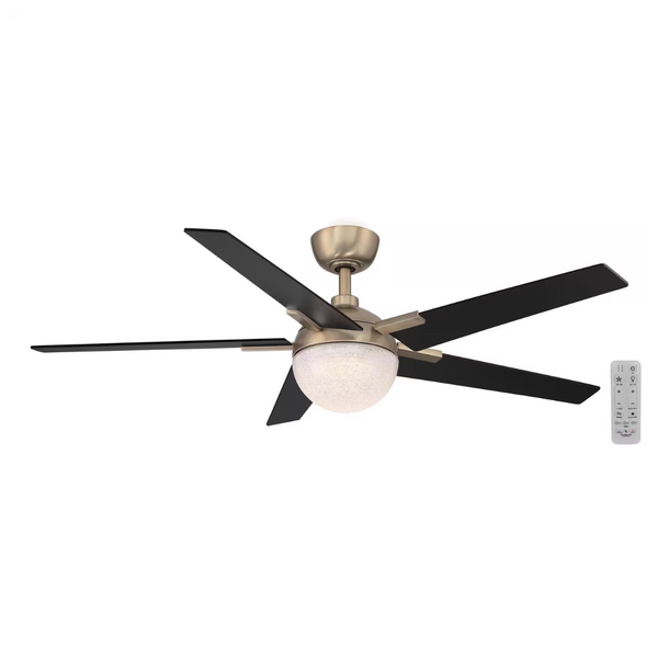 52" Hampton Bay Esala Indoor Ceiling Fan With LED Light & Remote