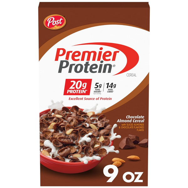 Post Premier Protein Chocolate Almond Cold Cereal, 9 Oz