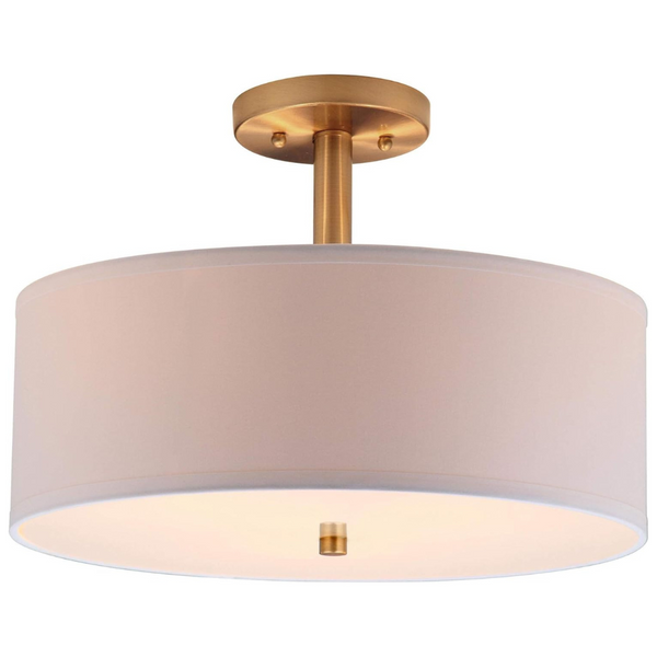 Safavieh Clara Gold 16" Diameter Semi Flush Mount Ceiling Light Fixture