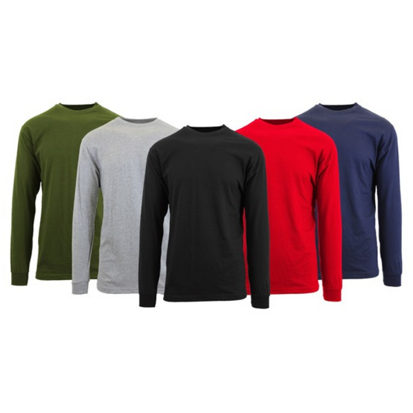 3-Pack Gbh Men's Assorted Long Sleeve Crew Neck Basic Tee