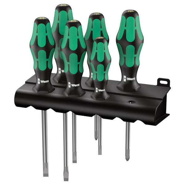 6-Piece Wera Kraftform Plus 334/6 Screwdriver Set