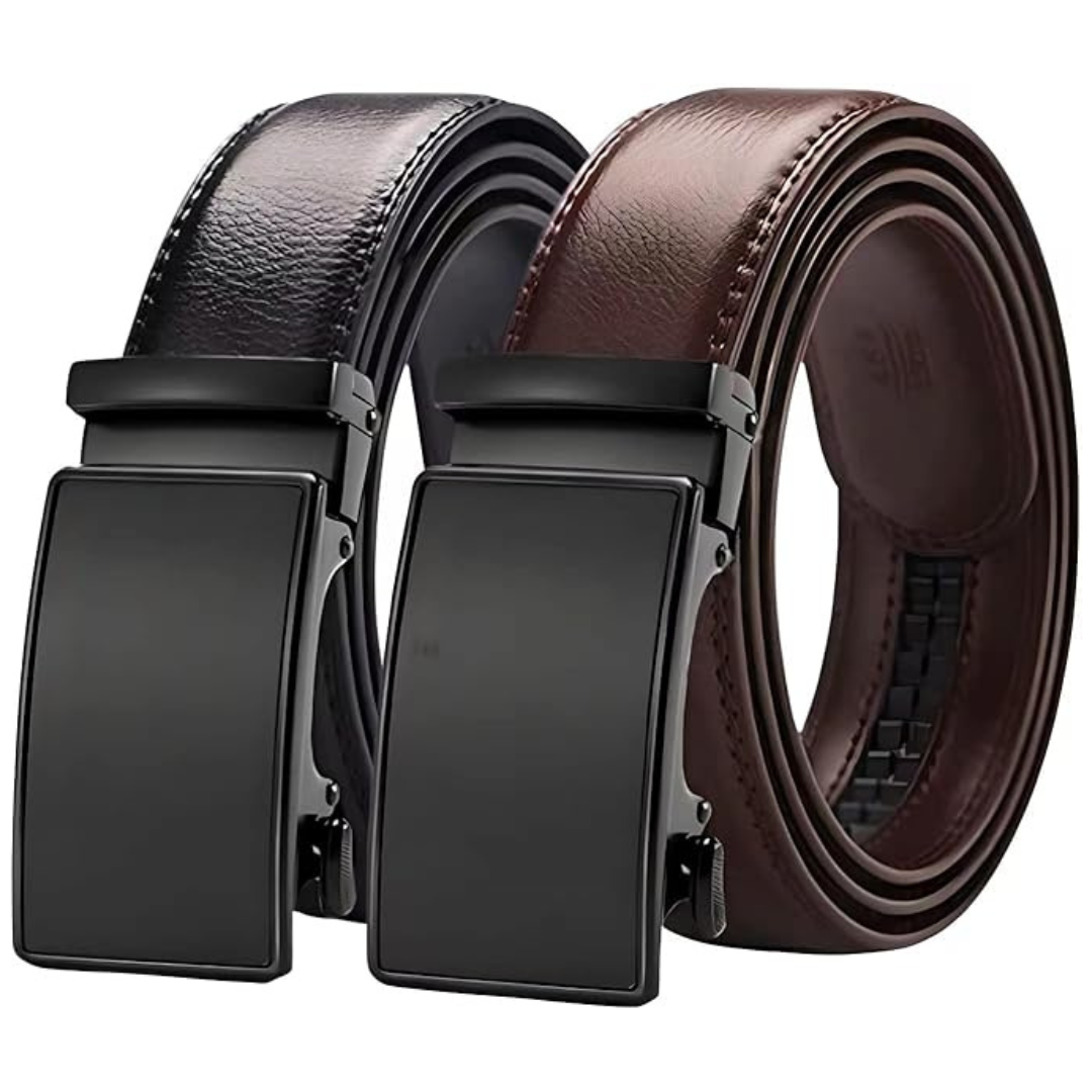 2-Pack Aini Savoie Men's Ratchet Leather Belt (Various)