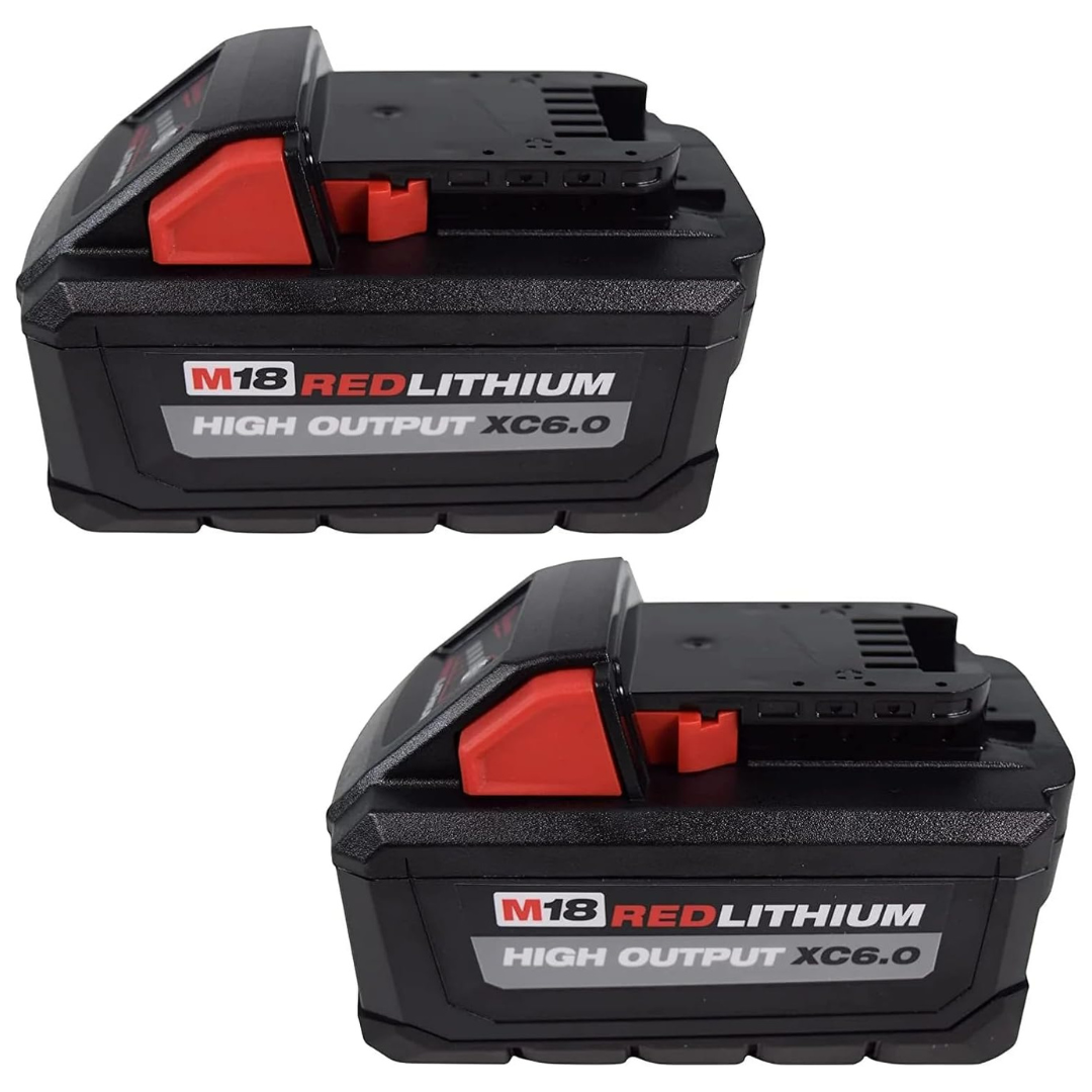 2-Pack Milwaukee Tool M18 Lithium-Ion High Output 6.0Ah Battery