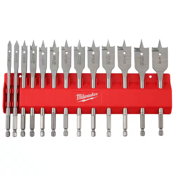 13-Piece Milwaukee High Speed Wood Spade Bit Set