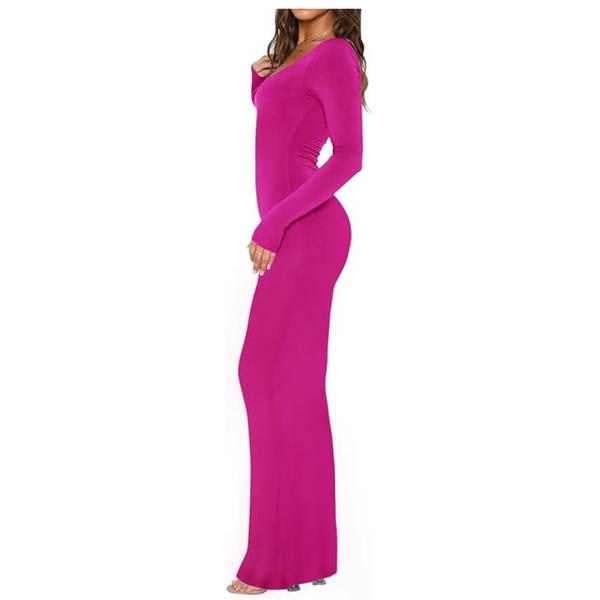 Ezbelle Women's Sexy Long Sleeve Bodycon Maxi Dress