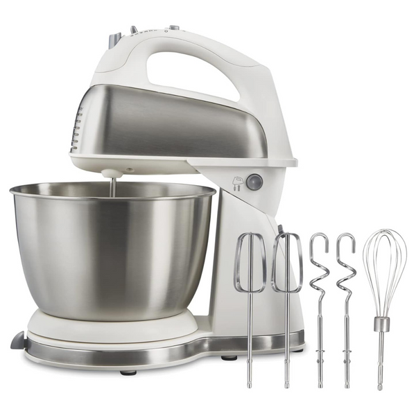 Hamilton Beach Classic Stand And Hand Mixer, 4 Quarts, 6 Speeds With Quick Burst, Bowl Rest