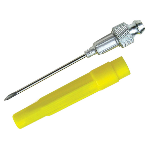 Lumax Silver 18G 1-1/2" Long Stainless Steel Grease Injector Needle