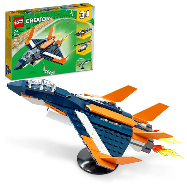 LEGO 31126 Creator 3-In-1 Supersonic-Jet Creative Building Kit (215 Pieces)