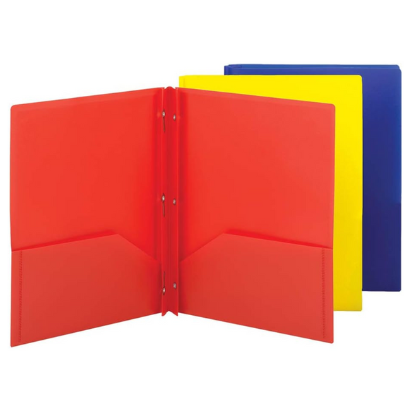 3-Count Smead Poly Two-Pocket Folder (3 Colors)