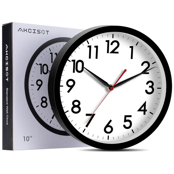 Akcisot 10" Silent Non-Ticking Modern Clocks