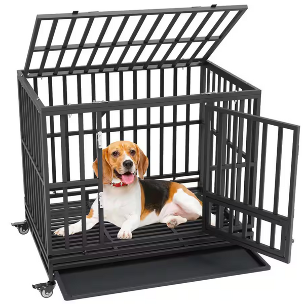 42" Vevorheavy-Duty Cage For Medium To Large Dogs