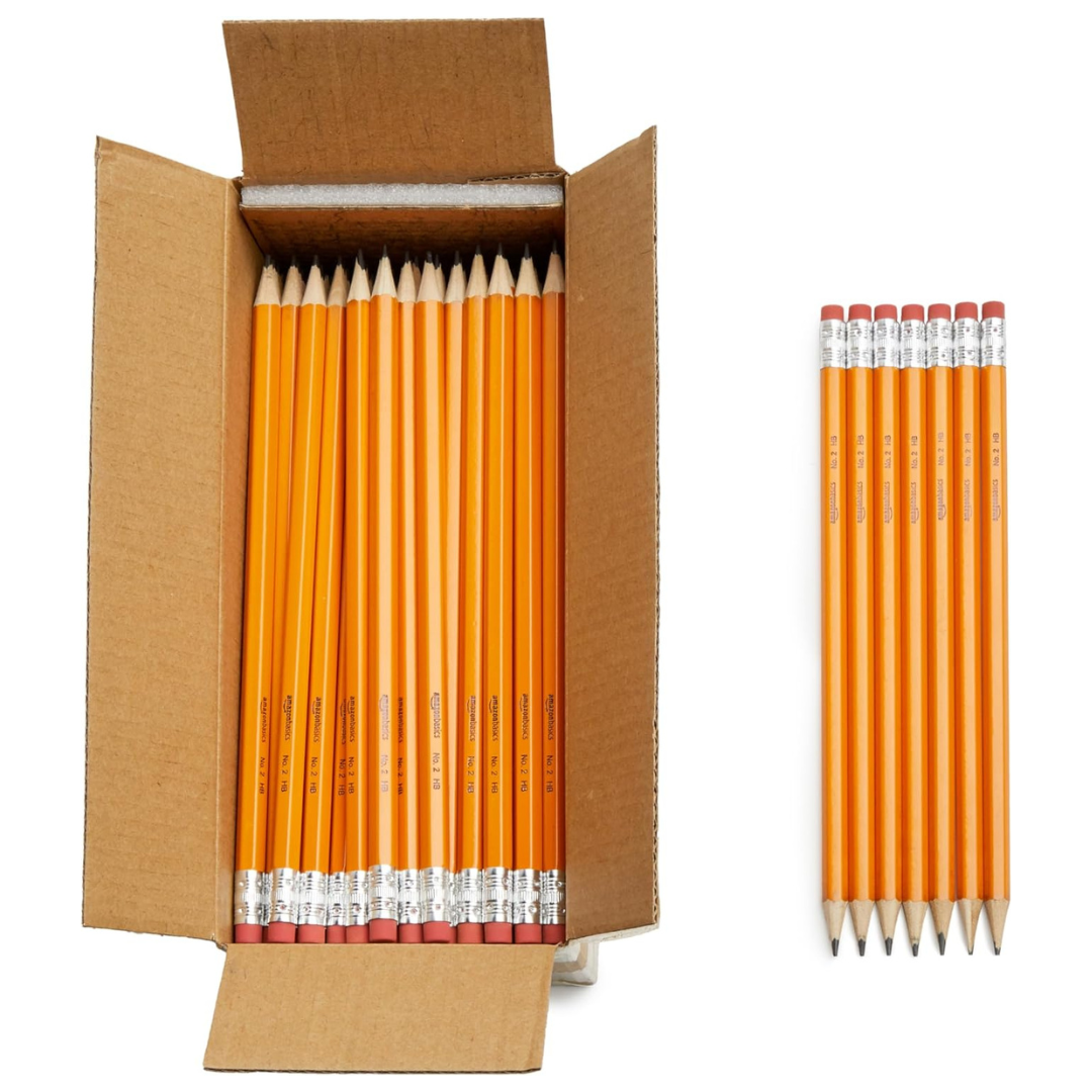 150-Count Amazon Basics Pre-Sharpened Wood Cased 2 Hb Pencils