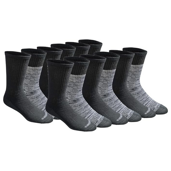 Dickies Men’s Dri-Tech Essential Moisture Control Crew Socks (12 Pairs)