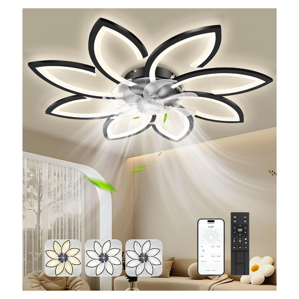 Tanwo Modern 35" Ceiling Fan With Lights & Remote