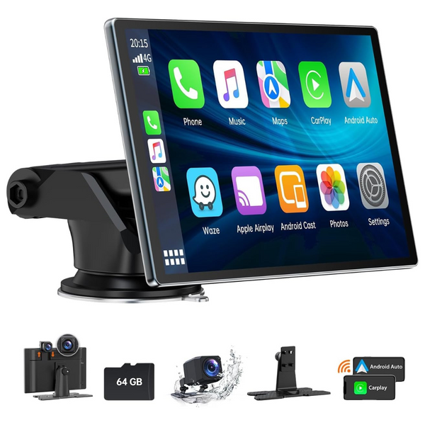 Hotpeak 9" Wireless Apple Carplay & Android Auto Portable Car Stereo