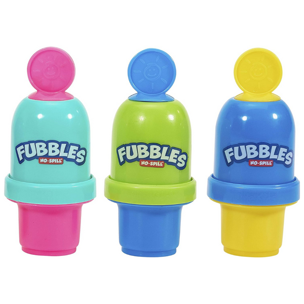 Fubbles Bubbles No-Spill Bubble Tumbler Includes 6oz Bubble Solution And Bubble Wand (Pack of 3)