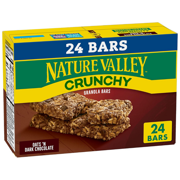 Nature Valley Crunchy Granola Bars, Oats ‘N Dark Chocolate (12 Ct, 24 Bars)