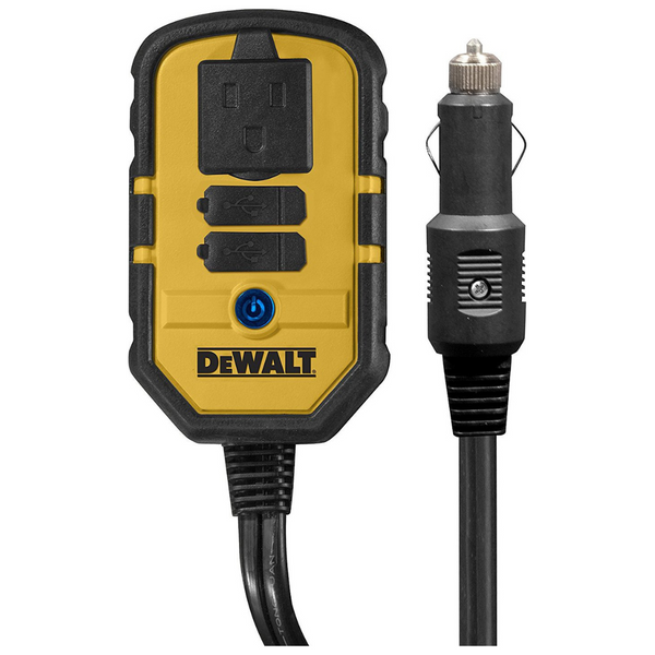 Dewalt 140w Power Inverter With Dual USB Ports & 120v Outlet