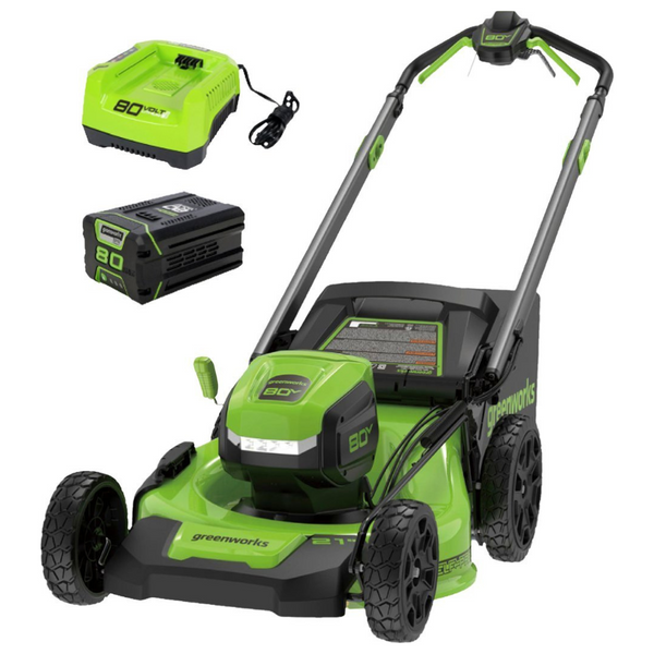 Greenworks 21" 80 Volt 4-In-1 Lawn Mower With Battery & Charger