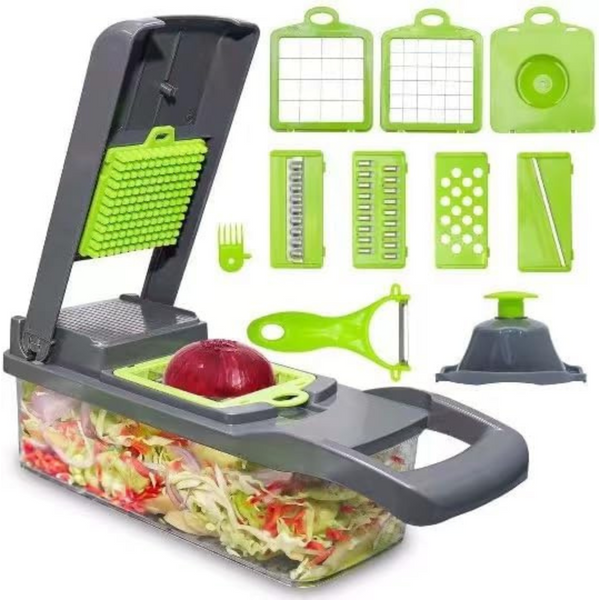 Lslcqw 16-In-1 Multifunctional 8 Blades Vegetable Chopper With Container