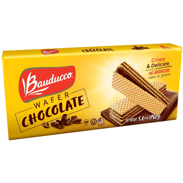 Bauducco Chocolate Flavored Cream Crispy Wafer Cookies