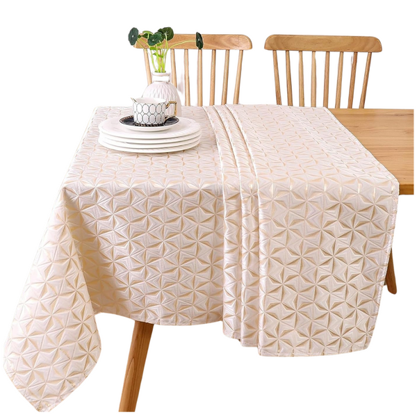 Majestic Jacquard Exquisite Gold Print Hem Stitch Dining Table Cover