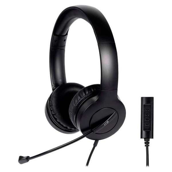 Monoprice WFH 3.5mm + USB Wired On-Ear Web Meeting Headset