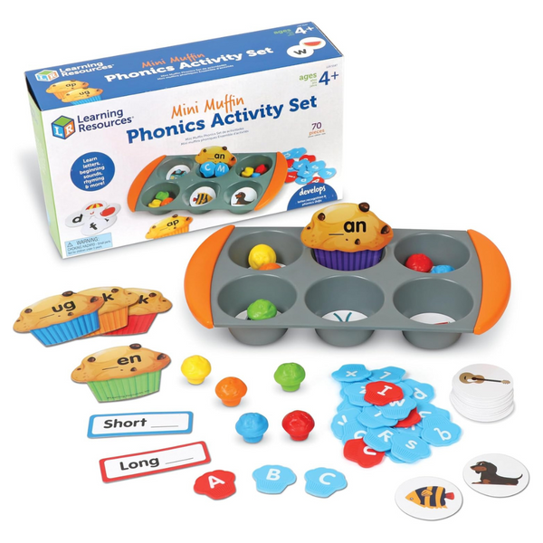 70-Piece Learning Resources Mini Muffin Phonics Activity Set