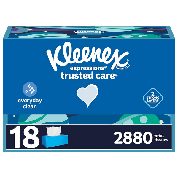 36-Pack (18pk x 2ct) Kleenex Expressions Trusted Care 2-Ply Facial Tissues