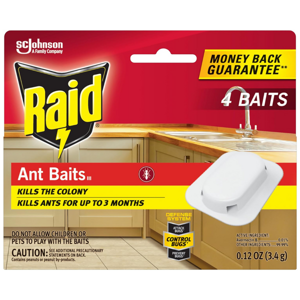 4-Count Raid Ant Baits III For Household Use, Child Resistant